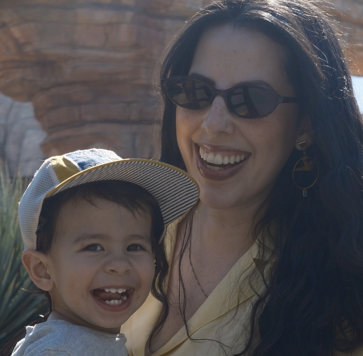 Mari Serrano, founder of My True Village, with her son